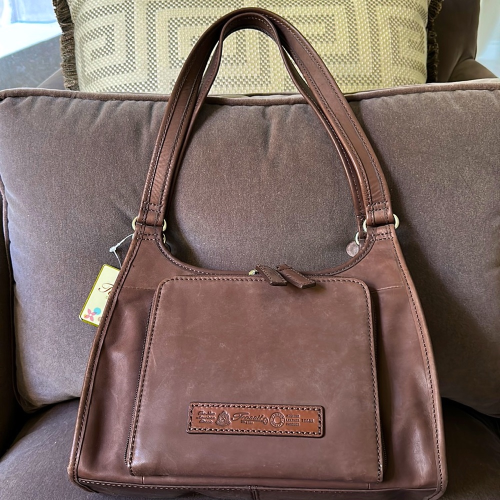 🆕 Vintage Fossil Chocolate Leather Purse